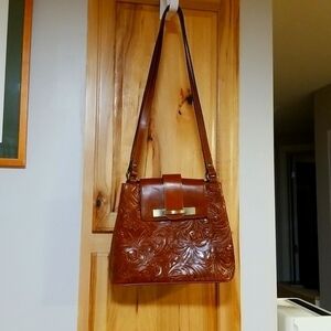 Patricia Nash Larone Tooled Leather Shoulder Bag